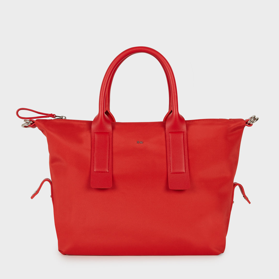 NOLAN MEDIUM NYLON HANDBAG SCARLET