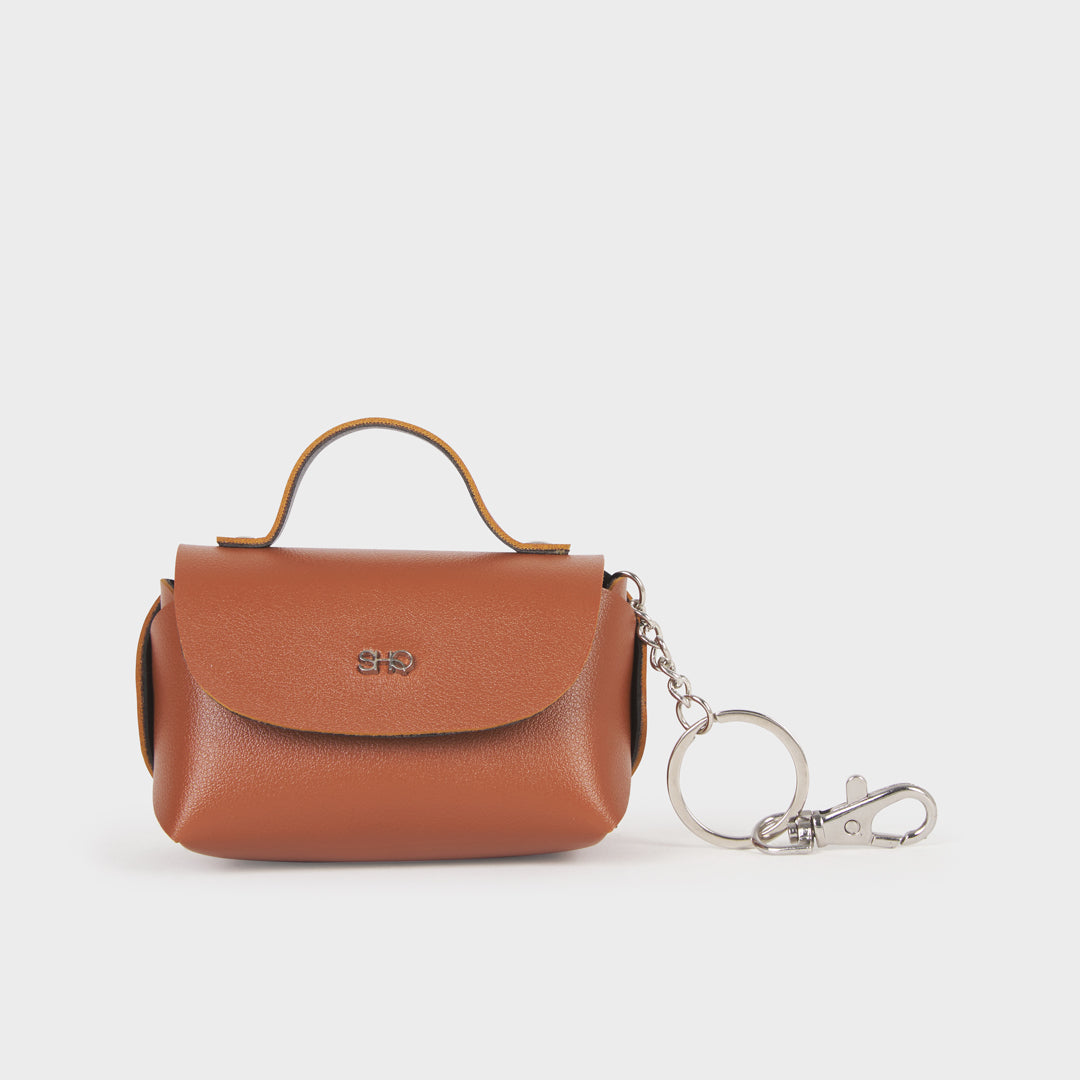 MALAGA COIN PURSE WITH KEY RING TAN