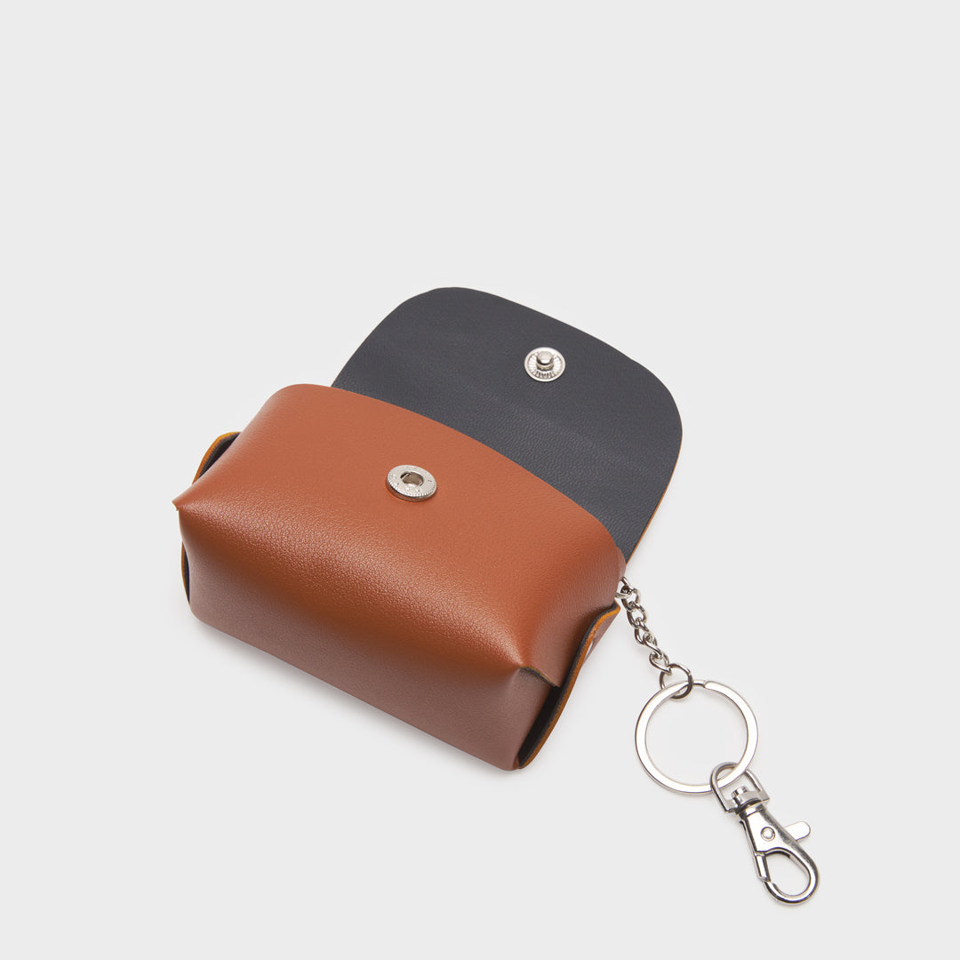 MALAGA COIN PURSE WITH KEY RING TAN