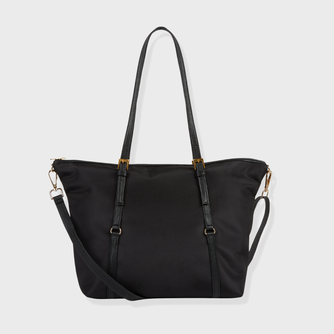 EMMA NYLON SHOULDER BAG BLACK