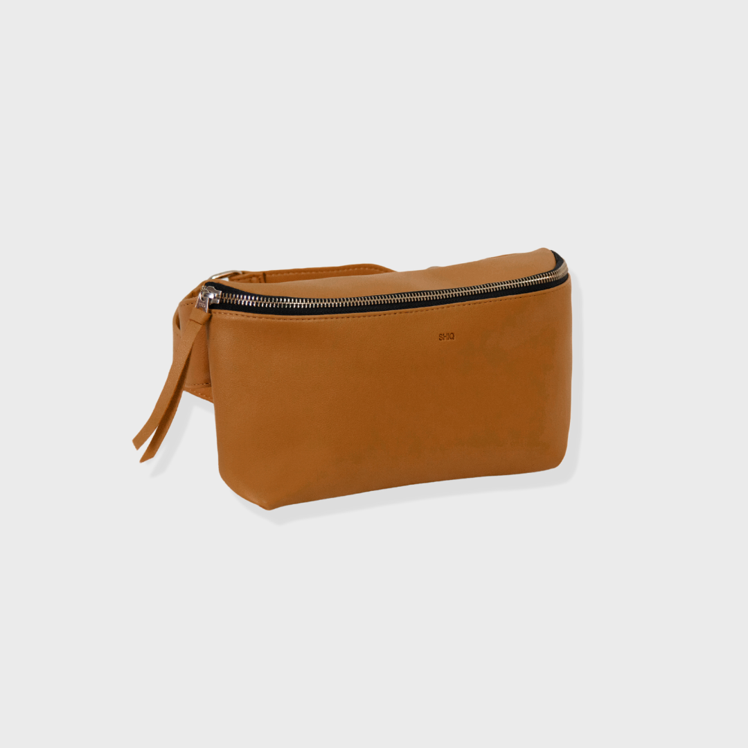 BOOM VEGAN LEATHER CROSSBODY BAG TAN