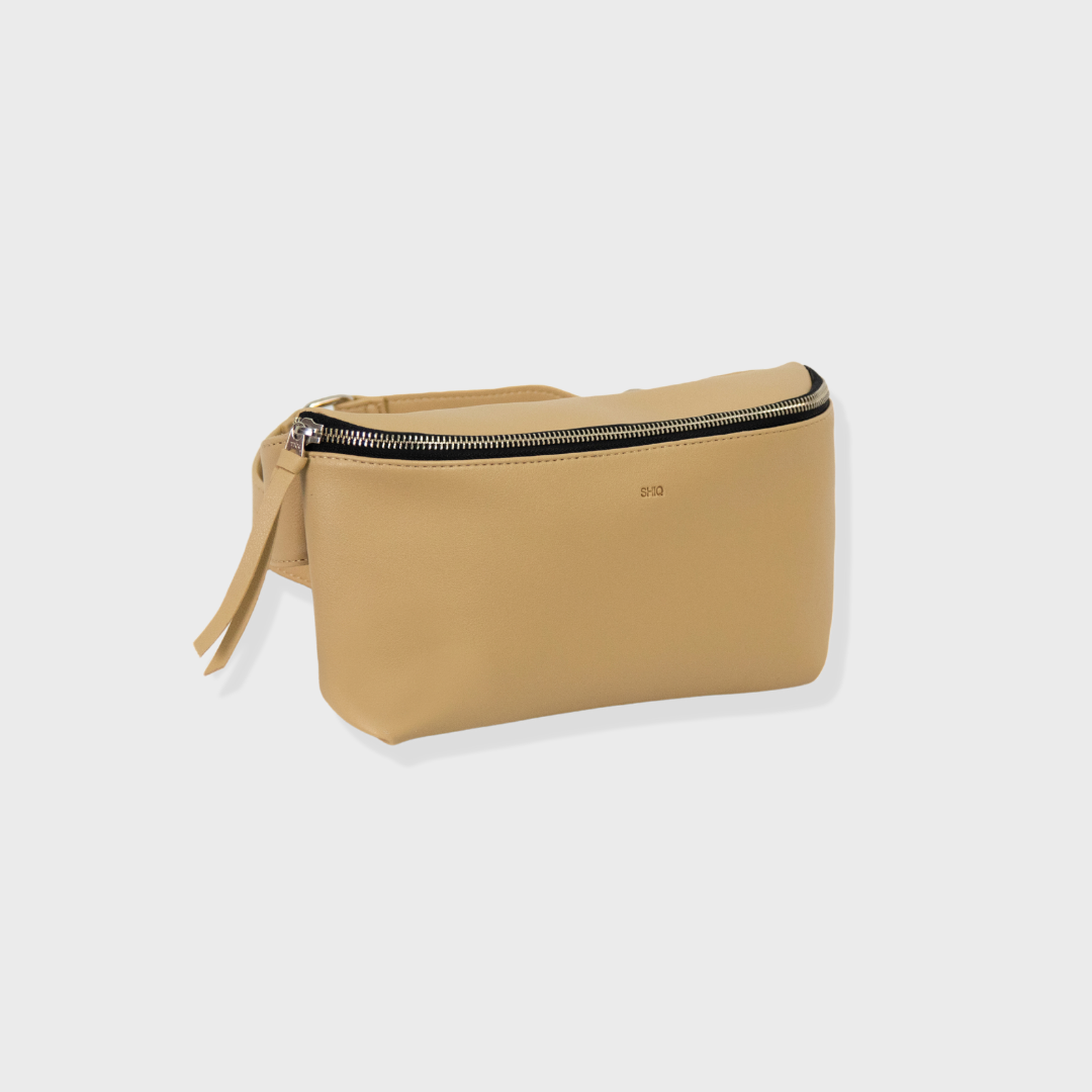 BOOM VEGAN LEATHER CROSSBODY BAG BEIGE