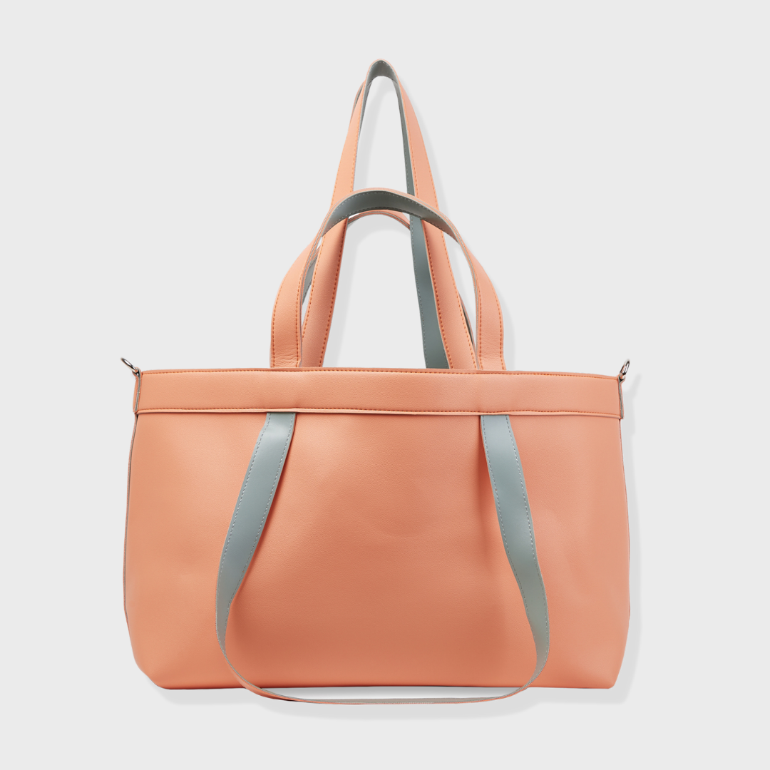 REESE VEGAN LATHER SHOULDER BAG PEACH