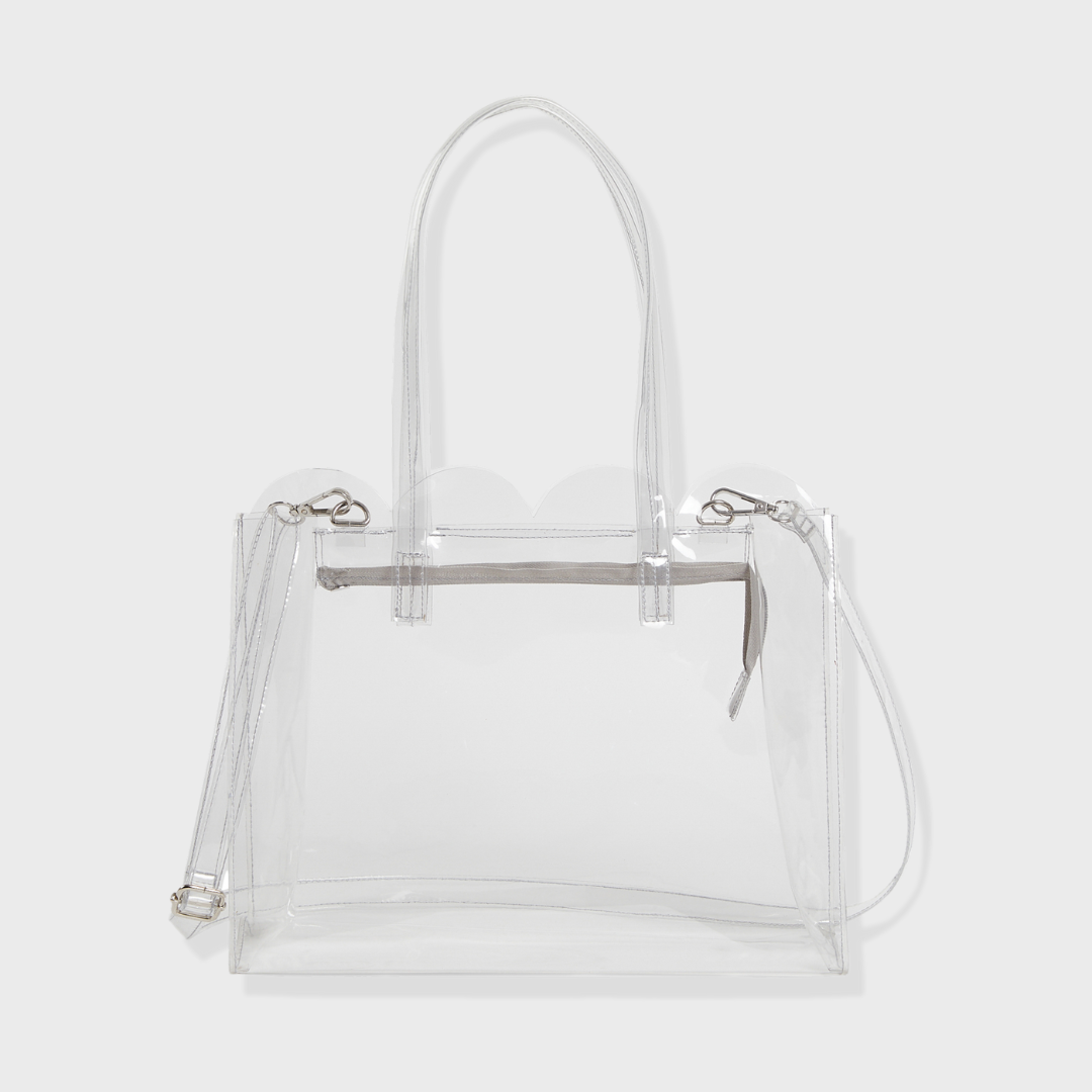 SASHA PVC SLING AND SHOULDER BAG GLASS