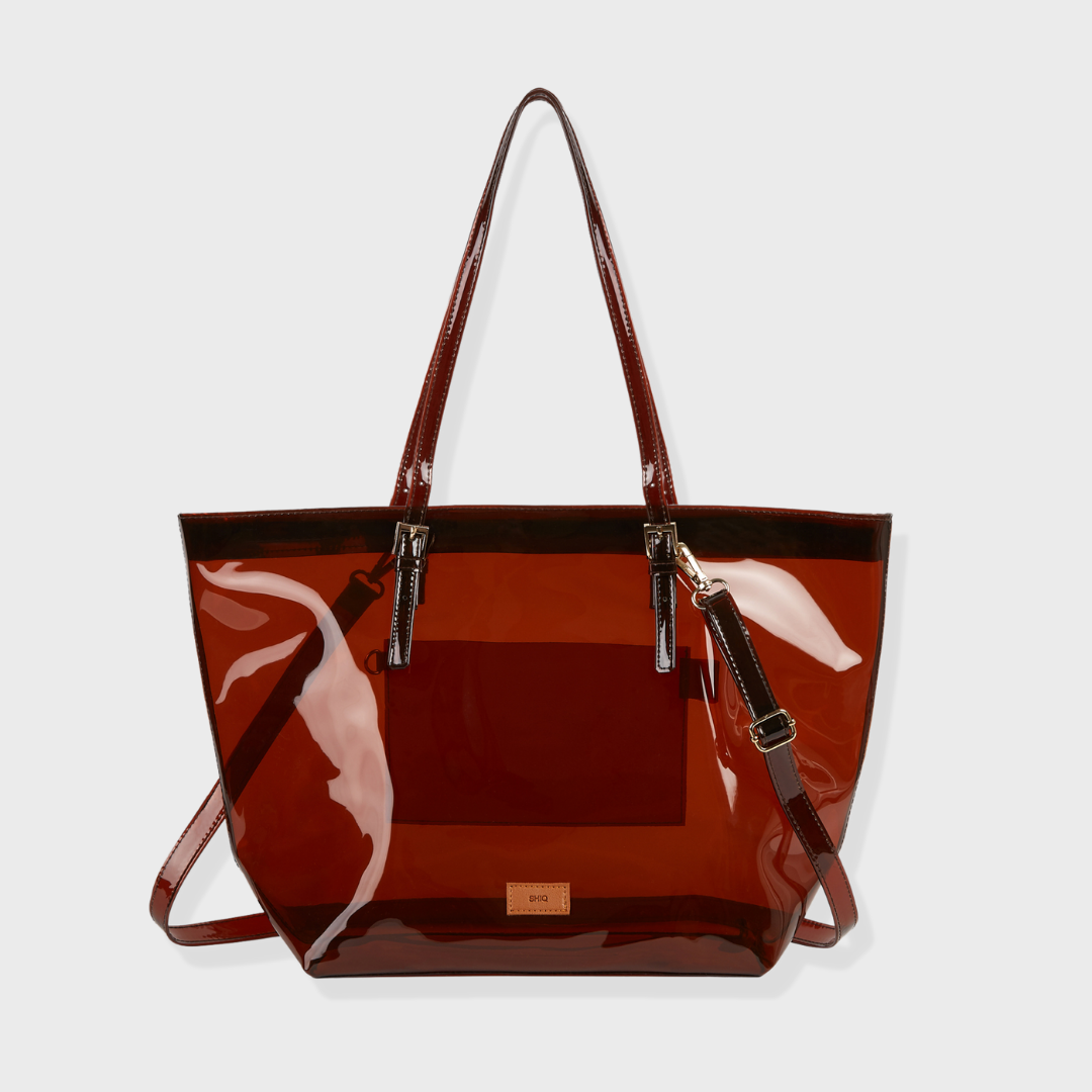 IBIZA PVC SHOULDER BAG AMBER