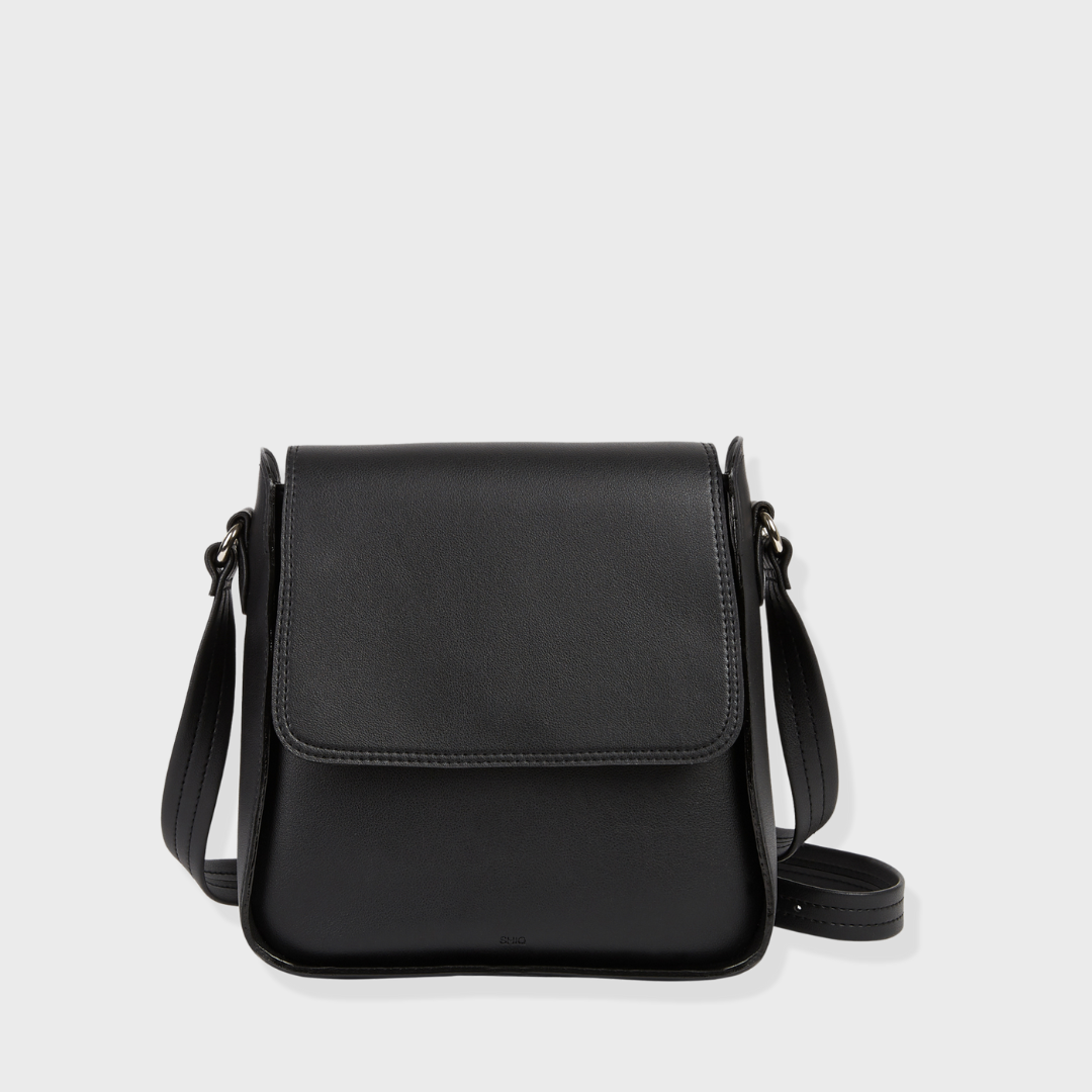 VIENNA VEGAN LEATHER SLING BAG BLACK