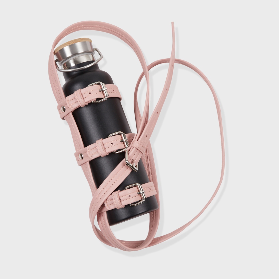 L'EAU VEGAN LEATHER BOTTLE HOLDER BLUSH