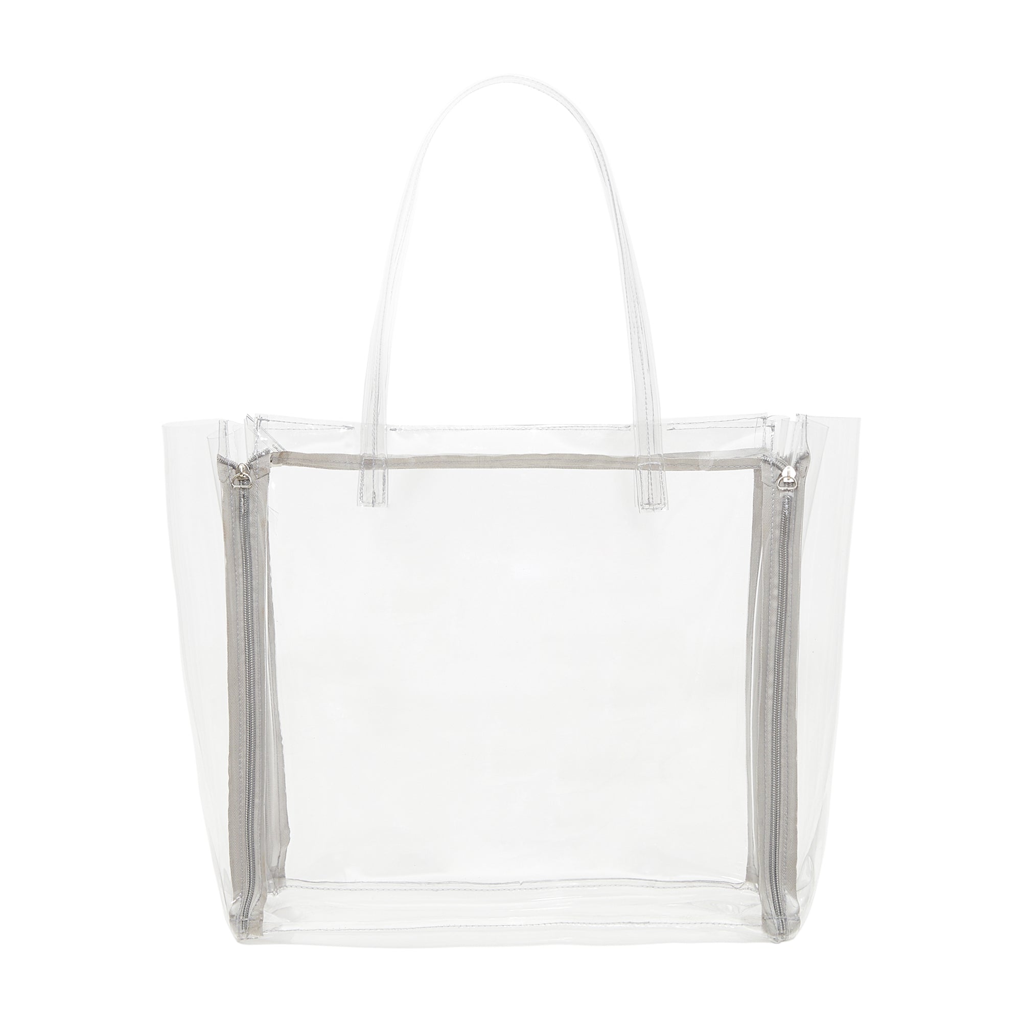 Clear vinyl store tote bag