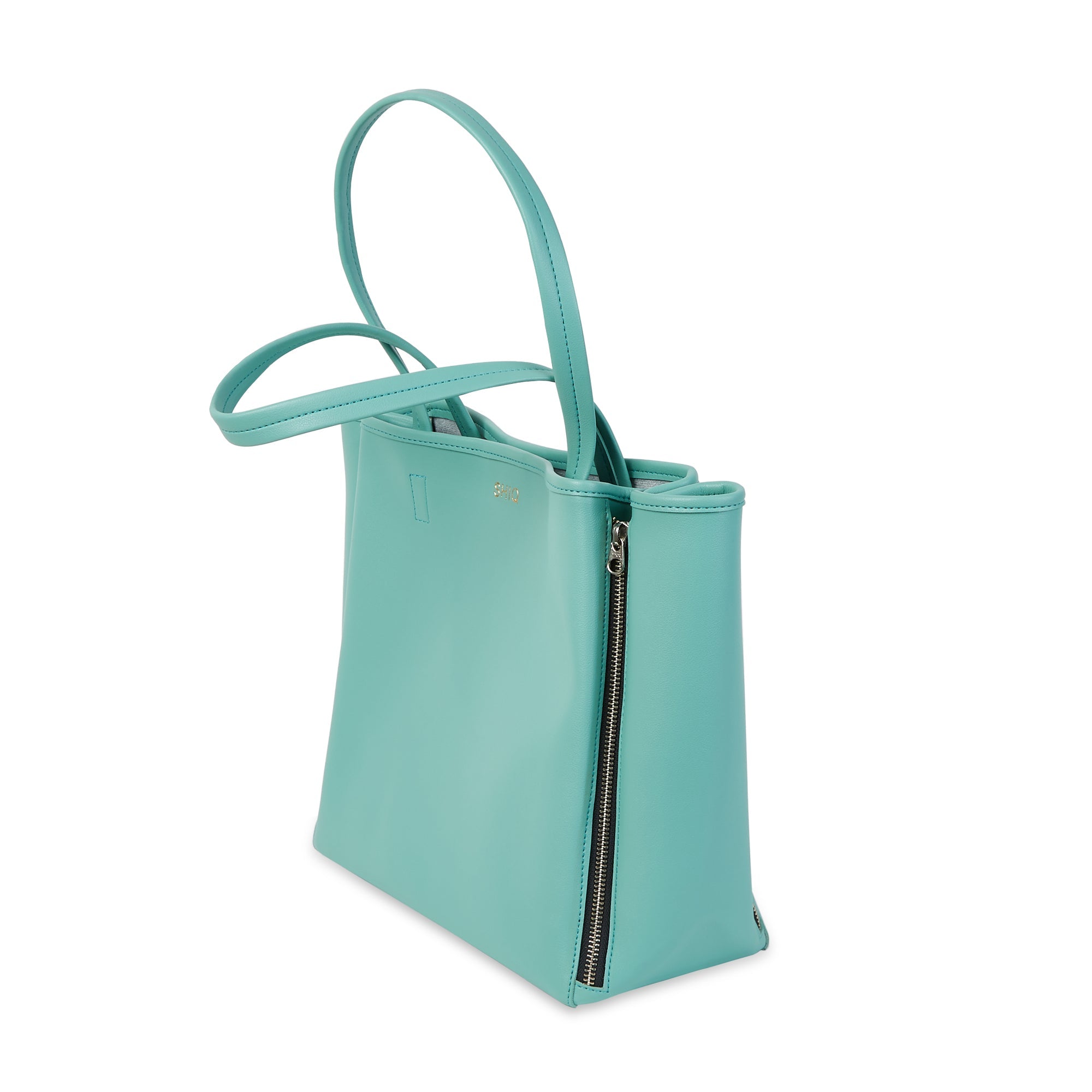 GAL VEGAN LEATHER TOTE BAG SEA GREEN